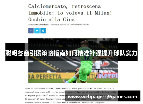聪明冬窗引援策略指南如何精准补强提升球队实力
